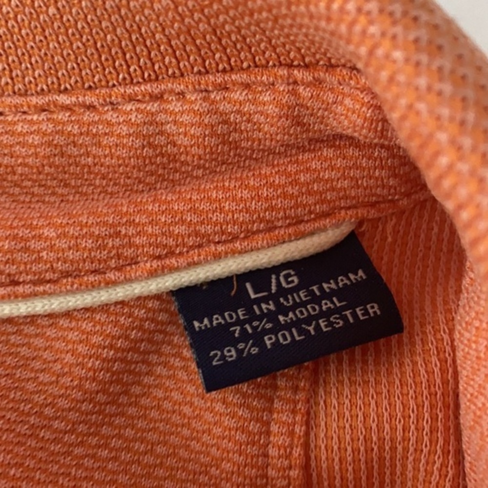 Tommy Bahama Men Orange Polo Shirt Large EUC - Picture 4 of 7